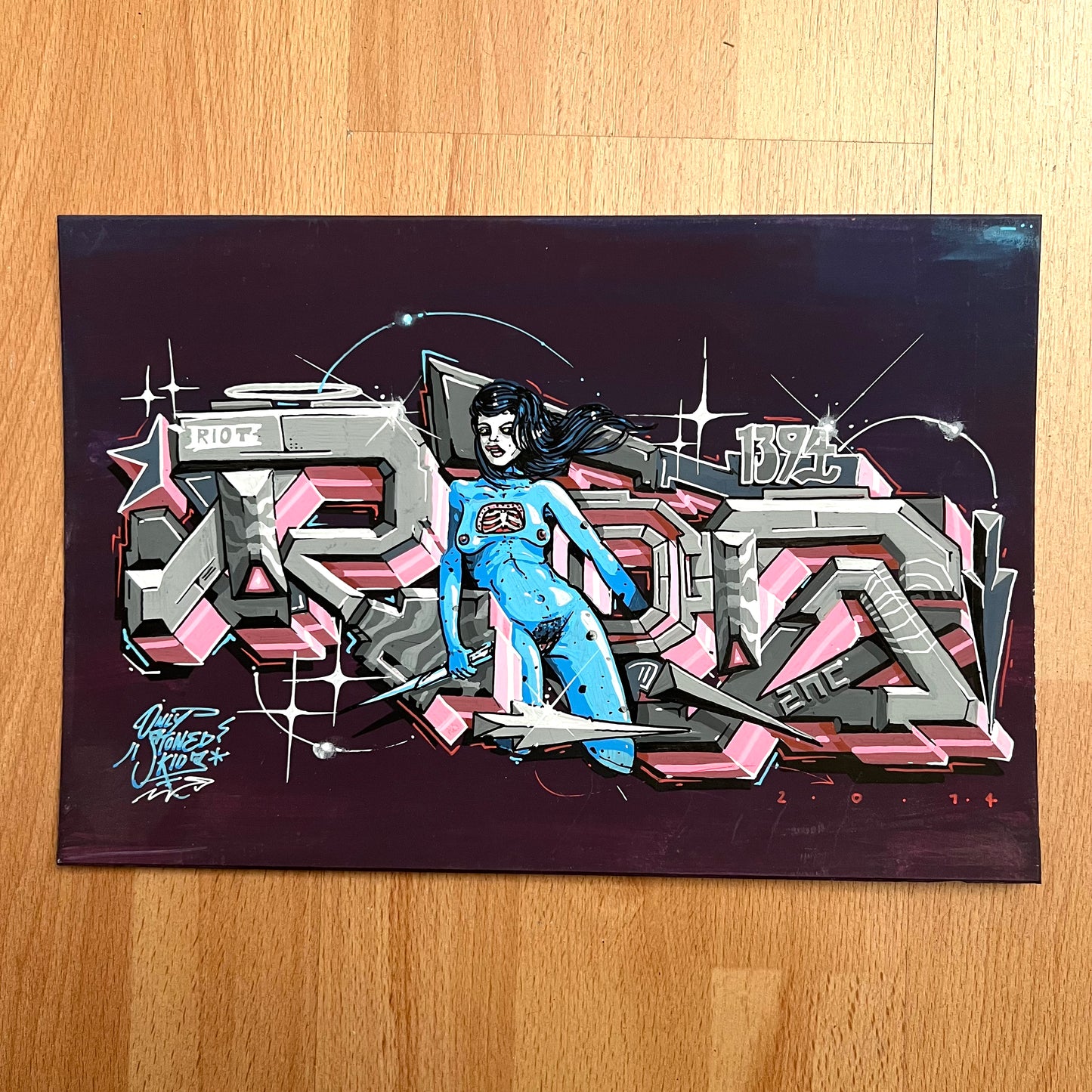 Acrylic Riots Blue Lady